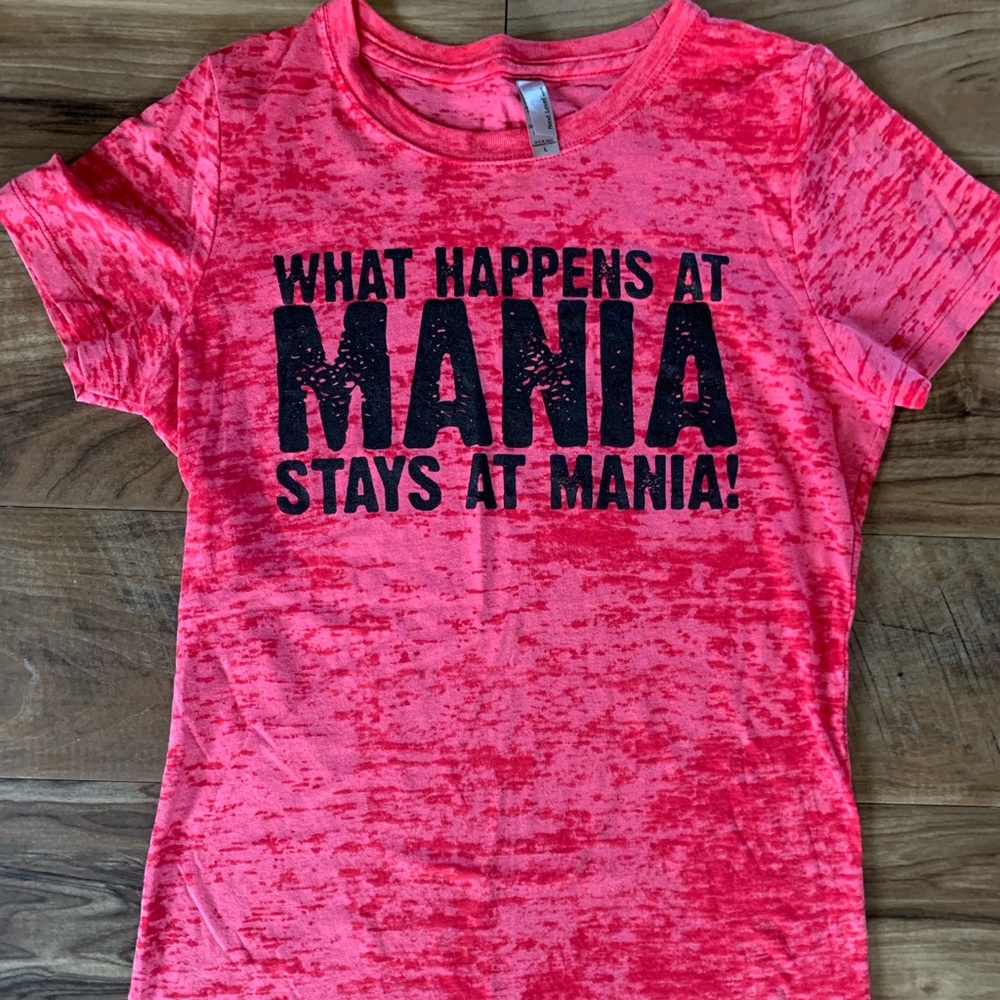 SCW What Happens at Mania Stays at Mania! Women’s T-shirt